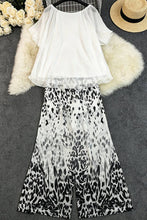 White Chic Leopard Wide-Leg Pants