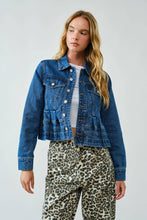 Medium Denim Lovely Peplum Jacket