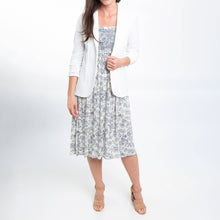 White Dove Ruched Stretch 3/4  Sleeve Crepe Blazer