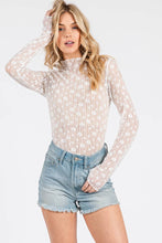 White Sheer Floral Lace Long Sleeve Top