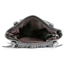 Pewter Sparkling Fringe Shoulder Bag