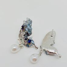 Pearl Pendant Crystal Wings Butterfly Earrings: Butterfly