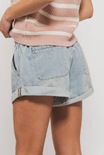 Camo Spring Elastic Waist Cuffed Print Urban Daizy Shorts