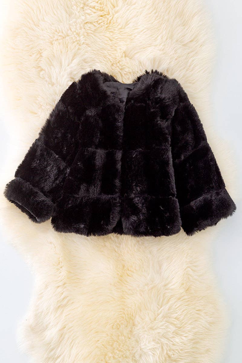 Black faux fur cozy Kids jacket