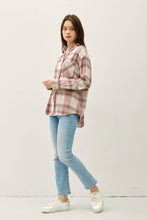 Dusty Pink Vintage Plaid Boxy Shirt