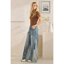 Denim Washed Bleached Wide Leg Oli+Hali Jeans