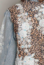Boho Lace Trim Patchwork Denim Jacket: DENIM / L