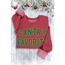 Mineral Dusty Green Santa's Favorite Glitter Sweathirt