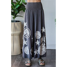 Charcoal Washed Smocked Peace And Star Patchowork Oli+Hali Pants