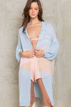 Light Blue Multi Colorblock Long Thin POL Sweater 6/19/23 6480