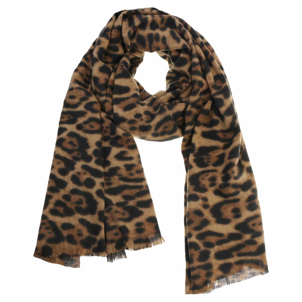Soft Leopard Oblong Scarf