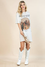 Beige Gaia Western Wild Soul Print T Shirt Dress