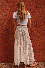 White Delicate Lace Midi Skirt