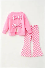Pink checkered girls top and bottom