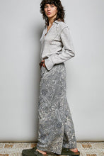 Vintage Washed Printed Twill Wide-Leg Woven Pants: BLACK PAISLEY