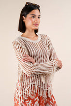 Oatmeal Oversized Net Summer Crochet Knit Sweater Top