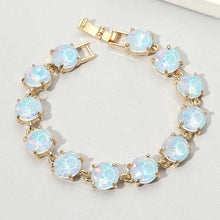 Multi Red American USA Round Stone Link Evening Bracelet