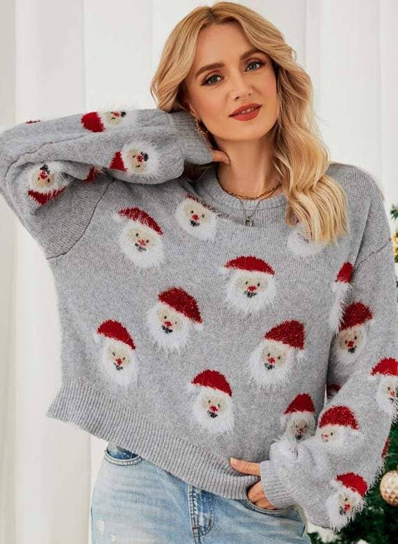 Grey Santa claus sweater
