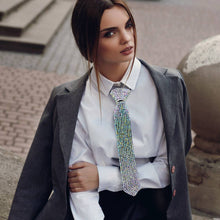 Black Bling Neck Tie Necklace