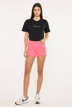 Neon Pink High Rise Denim Kancan Shorts
