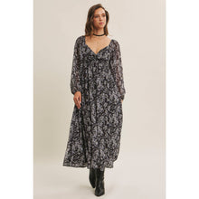 Black Multi Stunner Twisted Front Floral Midi Dress