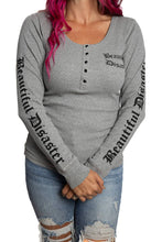 Grey Beautiful Disaster Henley Top