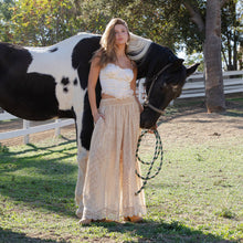 Latte Desert Dream Flow All Lace Shirred Waist Trousers
