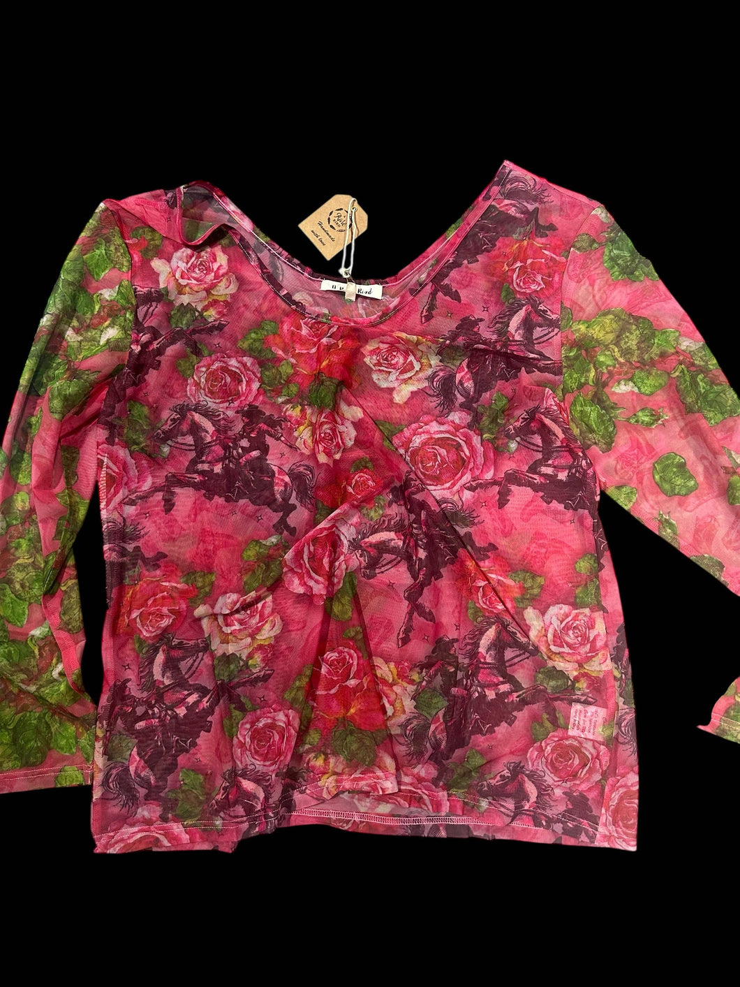 Racing Cowgirl Mesh Rare Bird Top