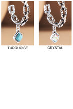 Turquoise Western Glass Stone Hoop Earrings