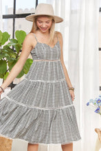 Black Gingham Washed Dress