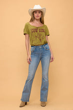 Light Sand Wash Bootcut Stretchy Bling Jeans