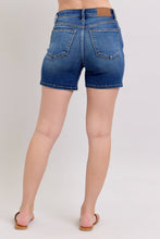 Dark High Waisted 2 Button Mid Length Judy Blue Dad Shorts