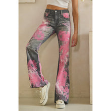 Black Pink Paint Spattered Flare Oli+Hali Jeans