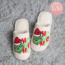 HO HO HO Holiday Grinch Soft Home Indoor Floor Slippers