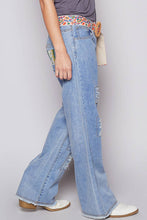 Denim Contrast patch woven twill bottom POL Jeans