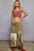 Dried Herb Double gauze patchwork contrast patch woven POL pants