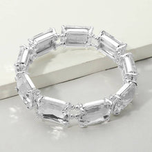 Multi Emerald Cut Stone Stretch Evening Bracelet