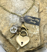 Vintage Boho Heart Locket Charm Necklace