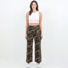 Olive Camo High Waist Wide Leg Straight Pants