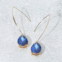 Peach Teardrop Stone Cluster Long Drop Earrings