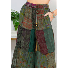 Retro Revival: Long Flared Patchwork Pants: Grey