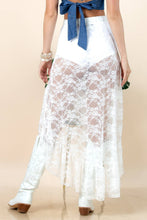 Off White Asta Lace Elastic Ruffled Western Skirts