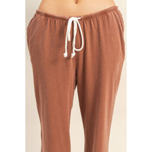 Chestnut Mineral Washed Drawstring Waist Relaxed Pants