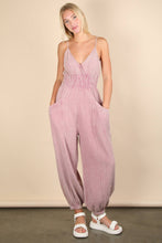 Mauve PLUS SIZE Mineral Washed Cotton Gauze Jumpsuit