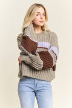Olive Multi Striped Crew Neck Sweater