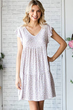 Lavender Floral Flutter Sleeve Mini Dress