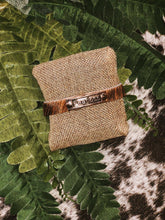 Mae Positive Inspiration Embellished Mini Cuff: Silver Best Friend / Brown Floral