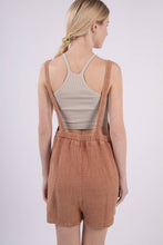 Burnt Orange Mineral Washed Double Gauze Overall Romper
