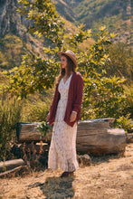 Cream Berry Dreamy Floral Mesh Maxi Dress