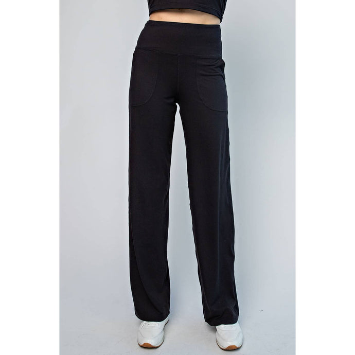 Black Soft Striaght Casual Rae Mode Yoga Pants